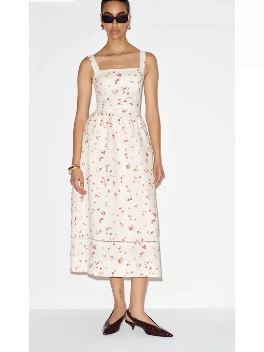 REFORMATION Everett Linen Dress floral print Lovie, 2 4 6 8